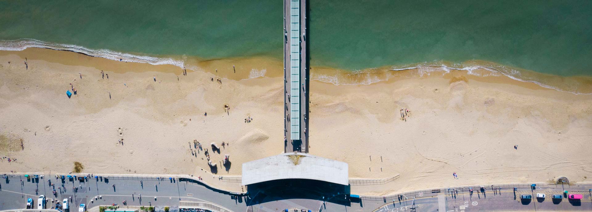 Bournemouth beach from above