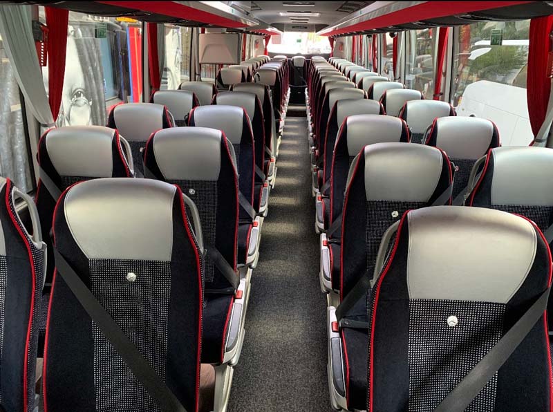 Mercedes Tourismo Interior photo facing rear of the coach